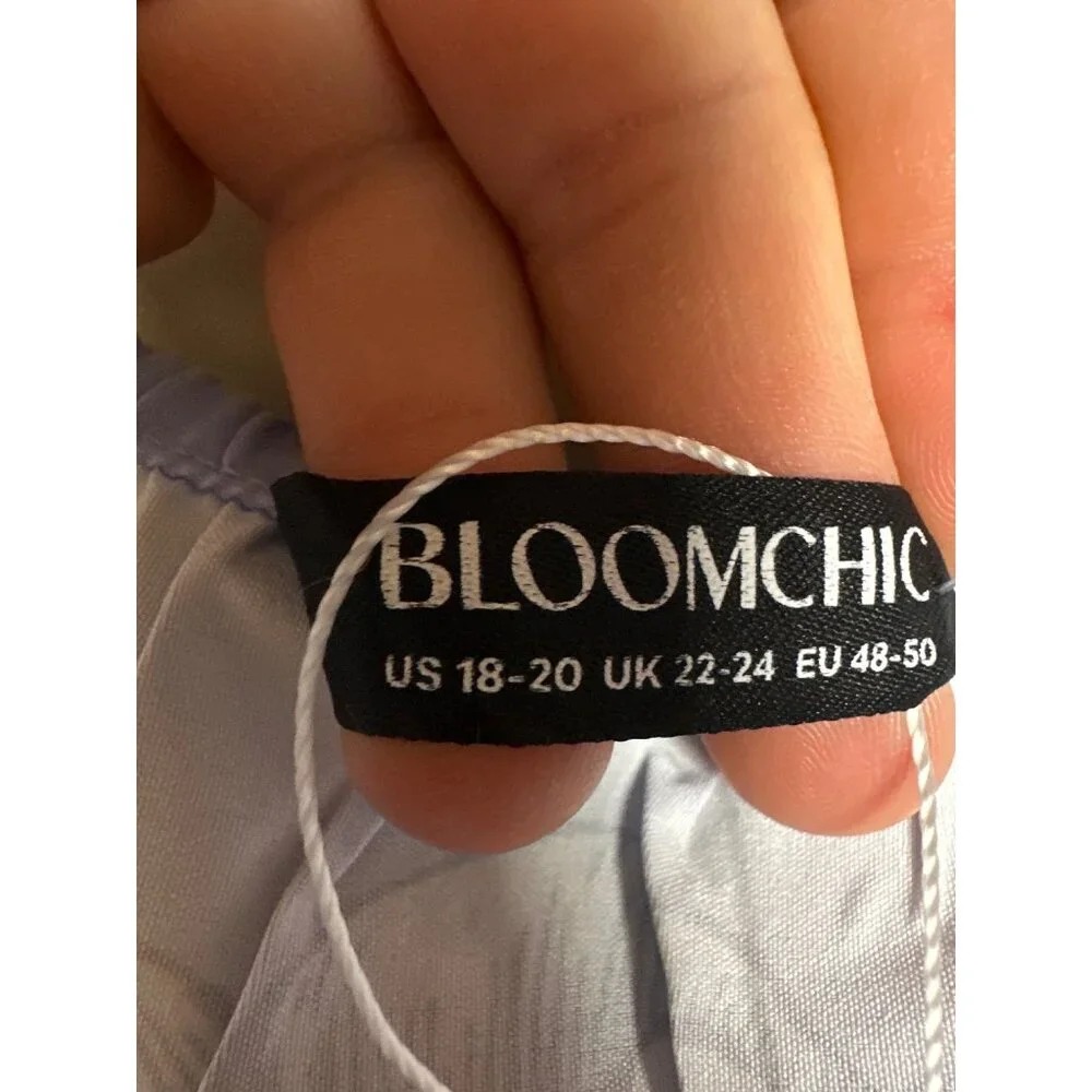 bloom chic nwt size 18/20 over sized blue floral sweet heart neckline fluttered - Picture 7 of 11